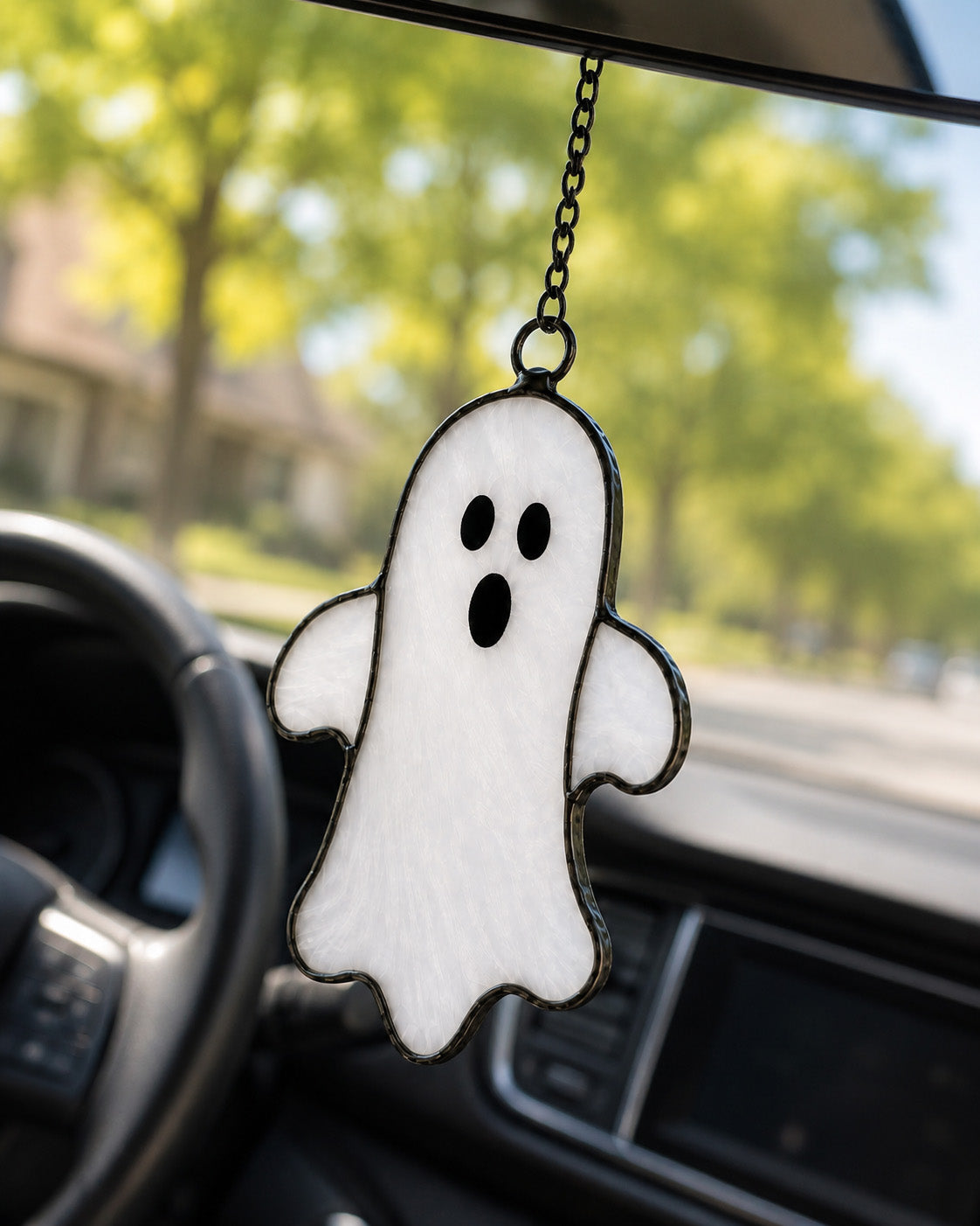 Spooky-Cute Stained Glass Ghost Suncatcher