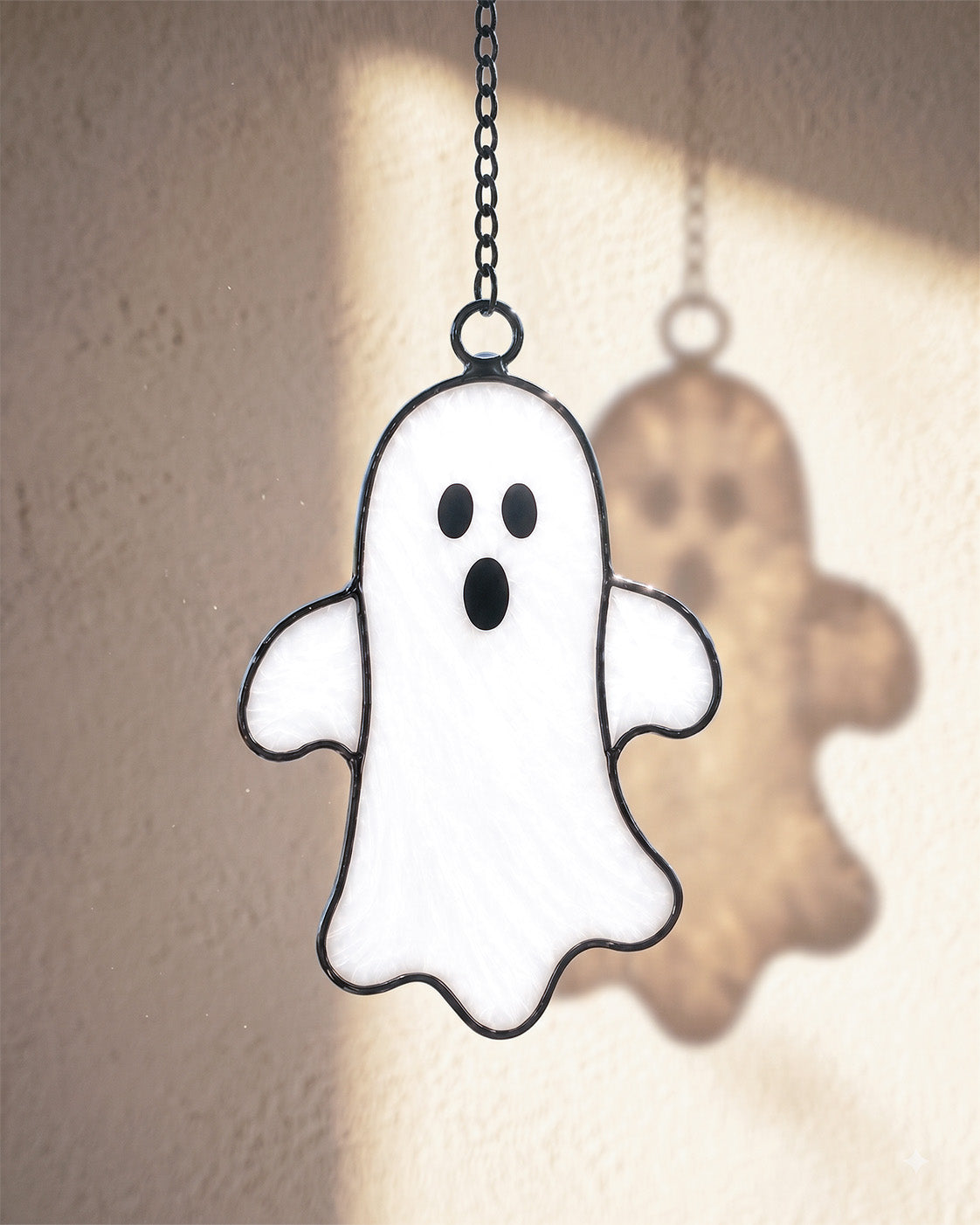 Spooky-Cute Stained Glass Ghost Suncatcher