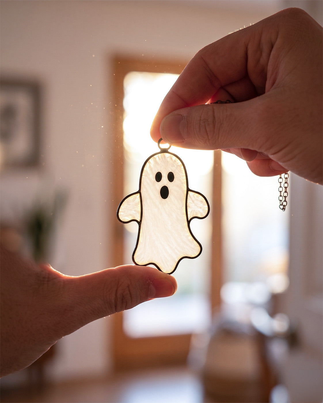Spooky-Cute Stained Glass Ghost Suncatcher