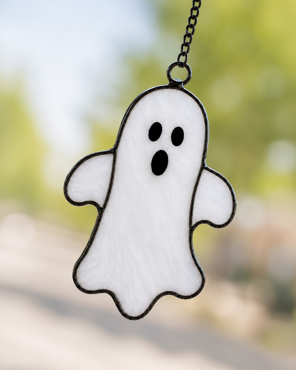 Spooky-Cute Stained Glass Ghost Suncatcher