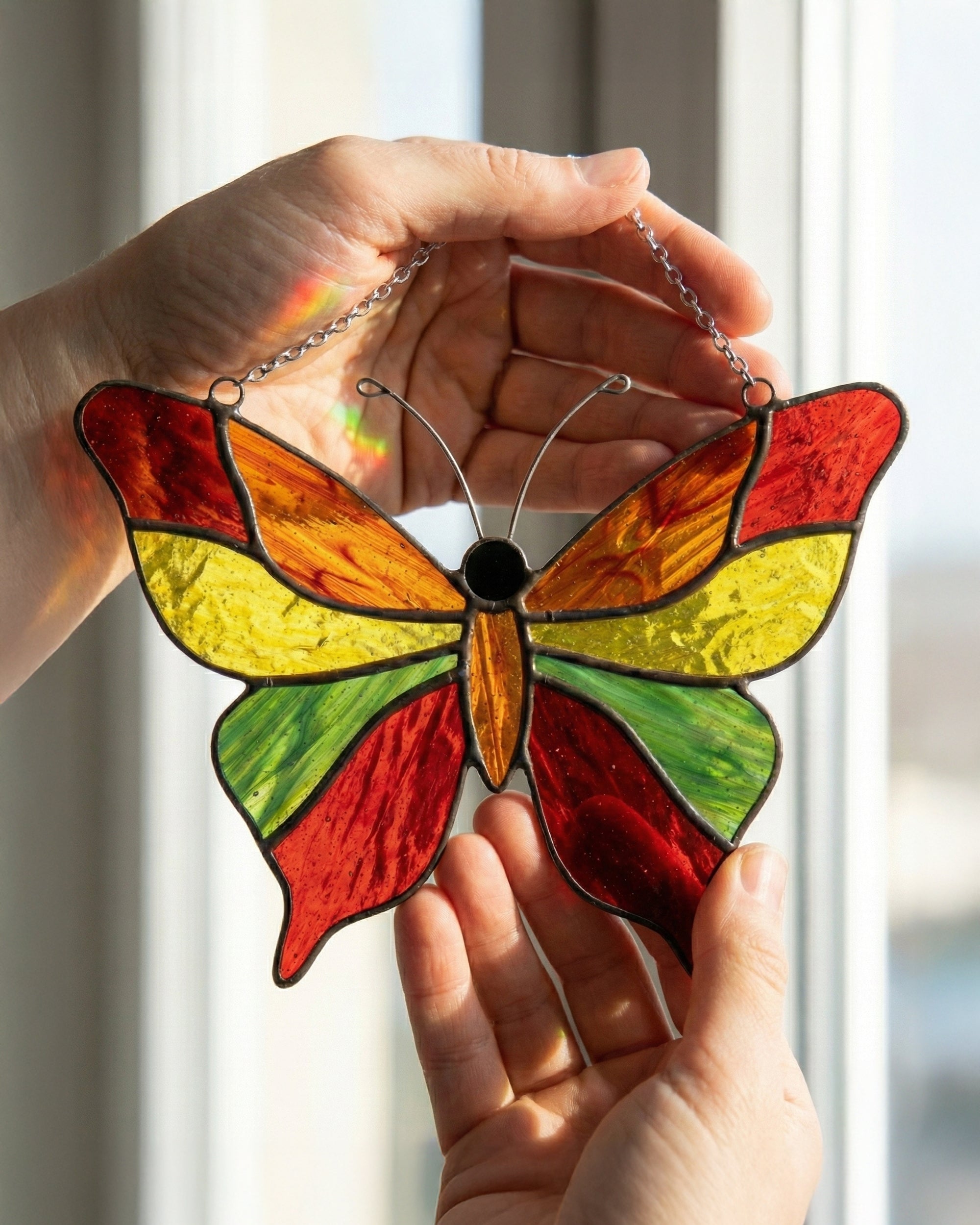 Stained Glass Butterfly 2 Suncatcher
