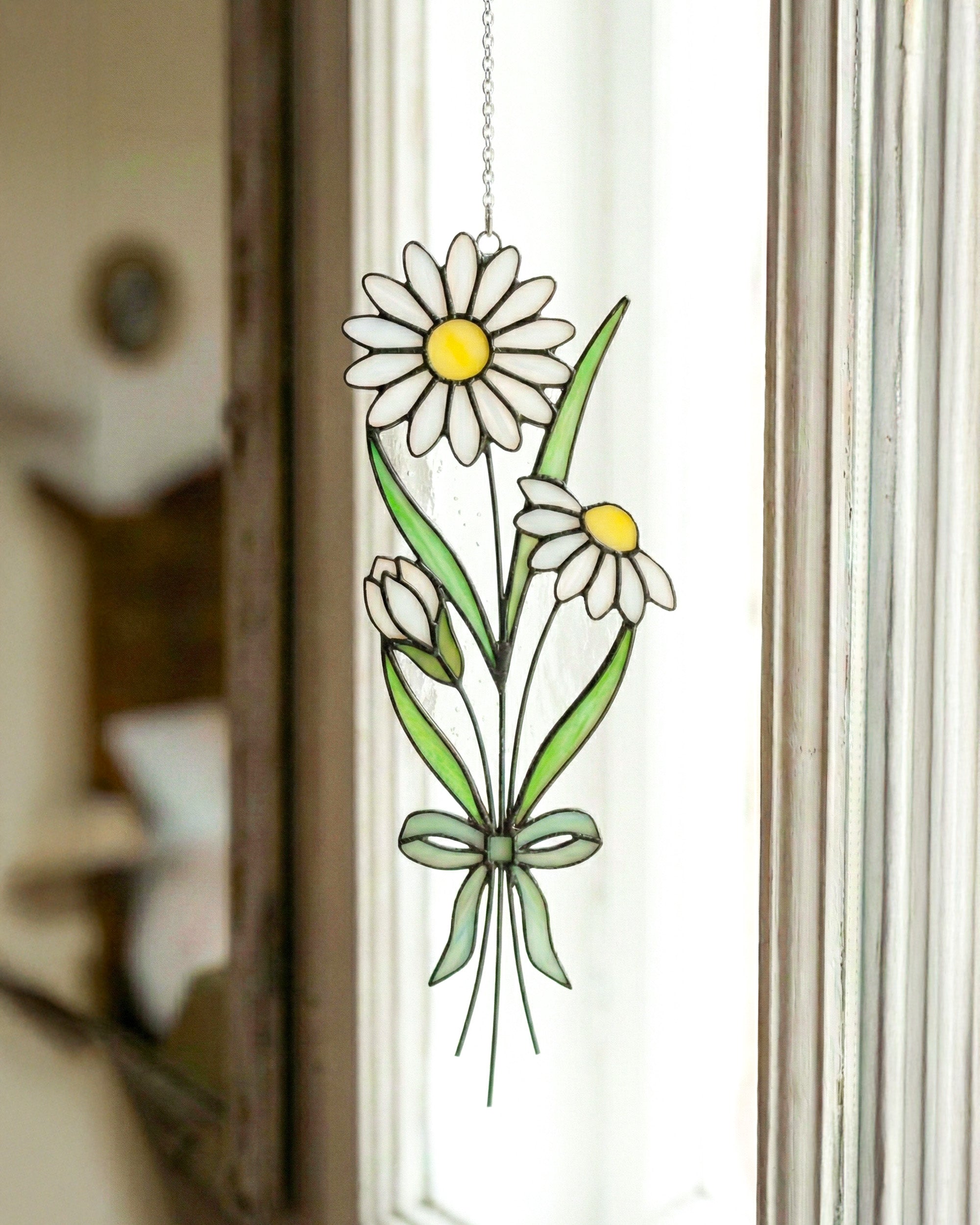 Stained Glass Flower for 12 Month Suncatcher