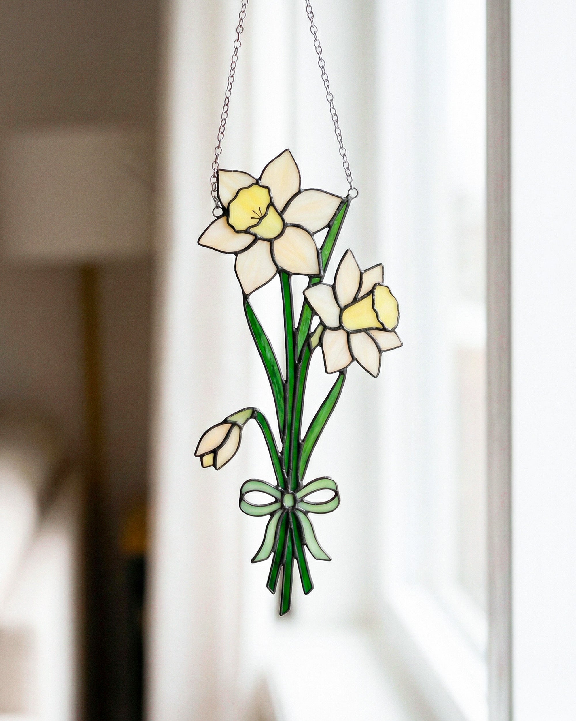 Stained Glass Flower for 12 Month Suncatcher
