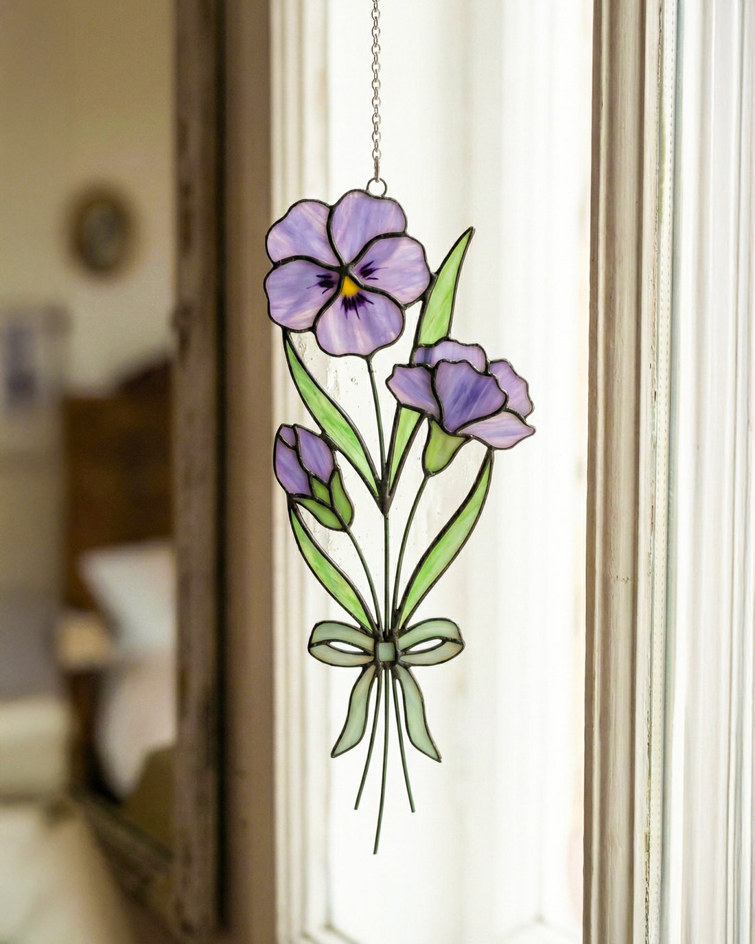 Stained Glass Flower for 12 Month Suncatcher