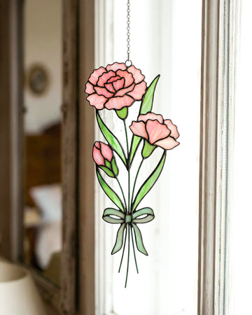 Stained Glass Flower for 12 Month Suncatcher