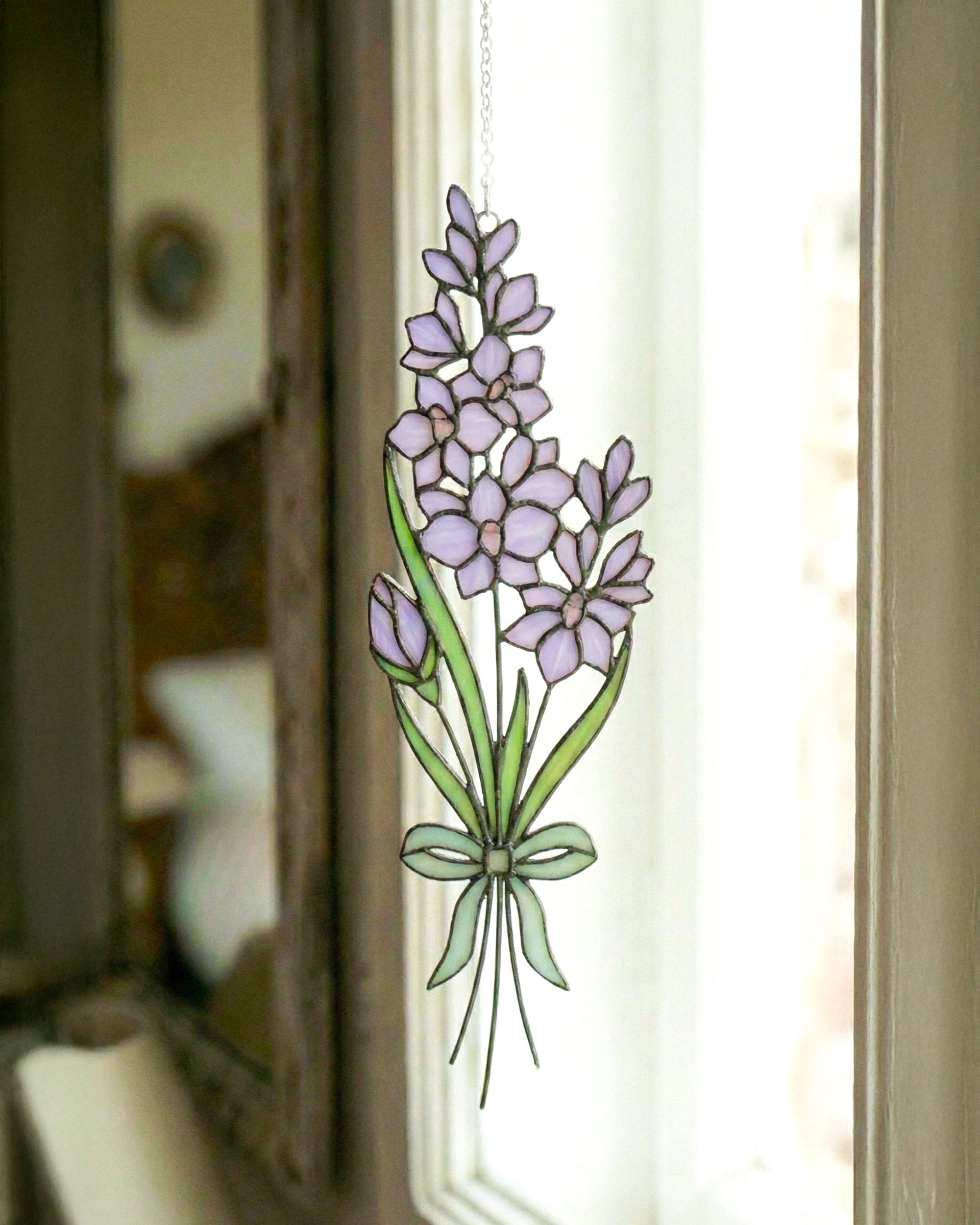 Stained Glass Flower for 12 Month Suncatcher