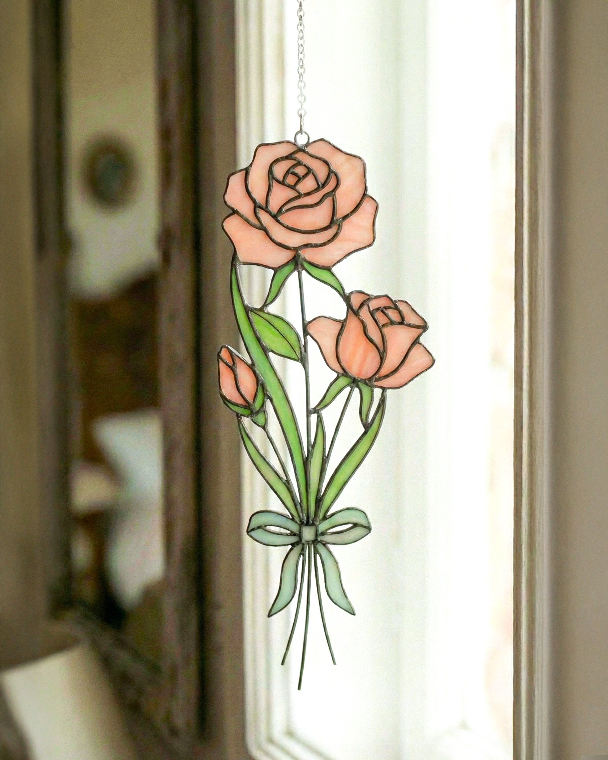 Stained Glass Flower for 12 Month Suncatcher