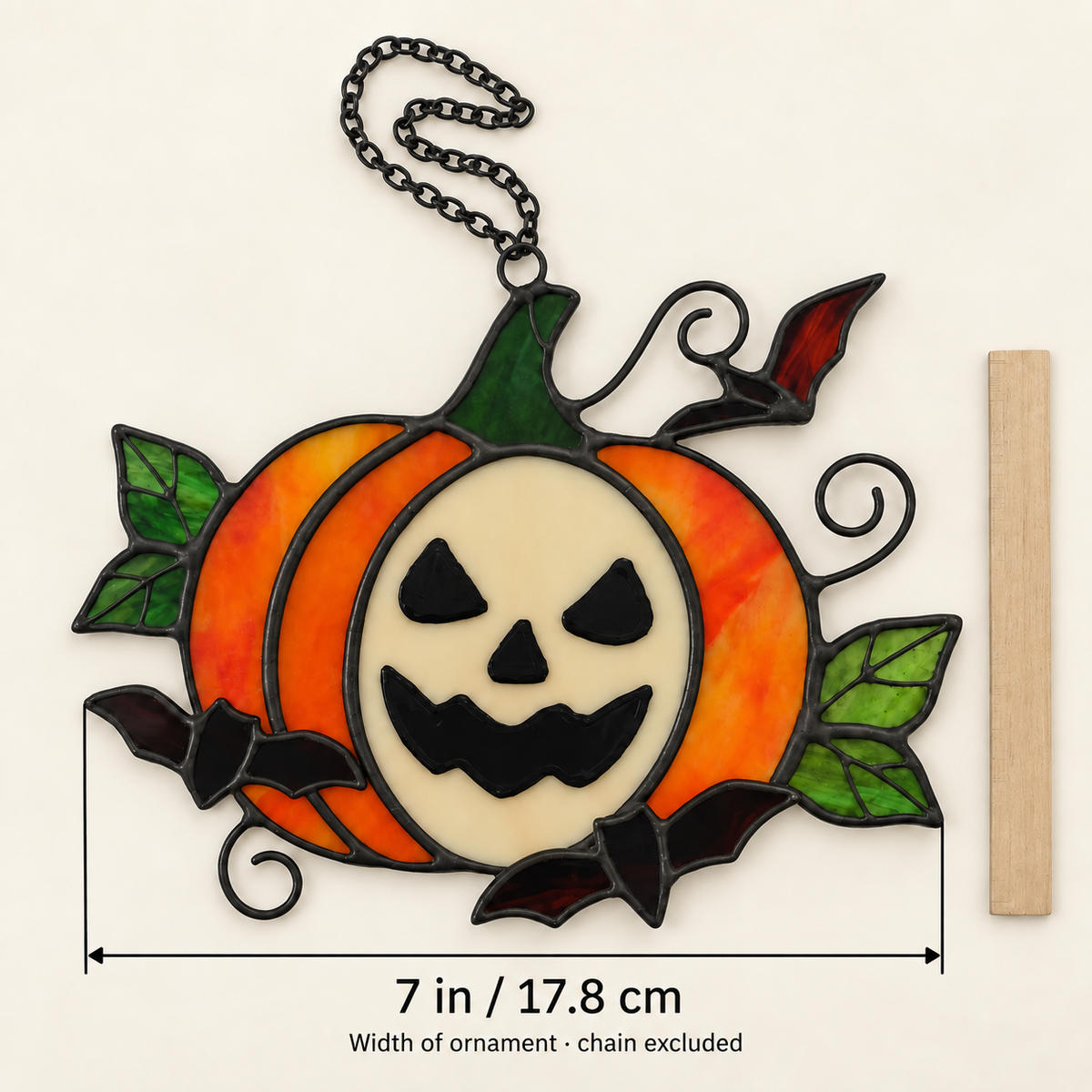 Stained Glass Pumpkin Suncatcher – Spooky & Cute Autumn Decor
