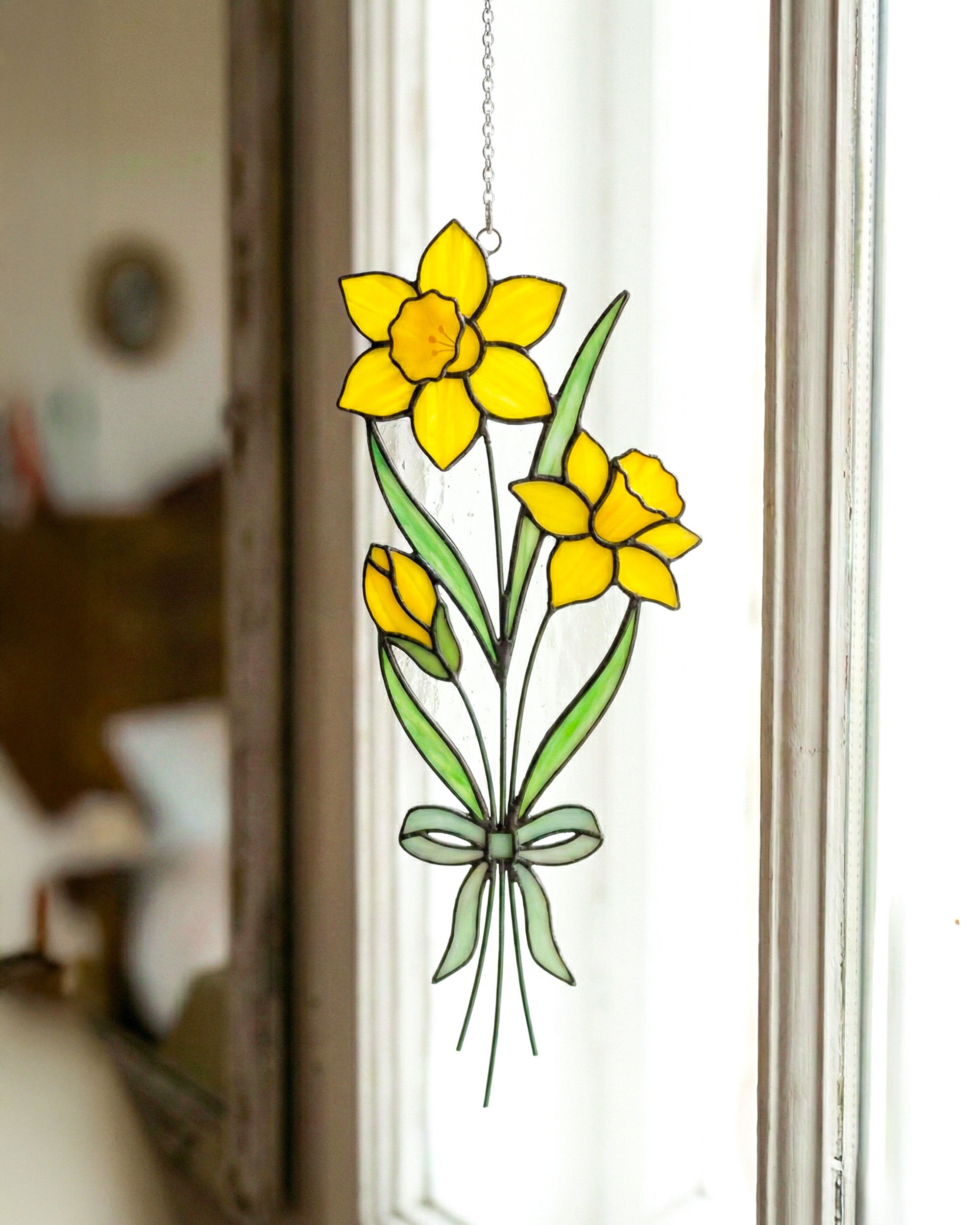 Stained Glass Flower for 12 Month Suncatcher