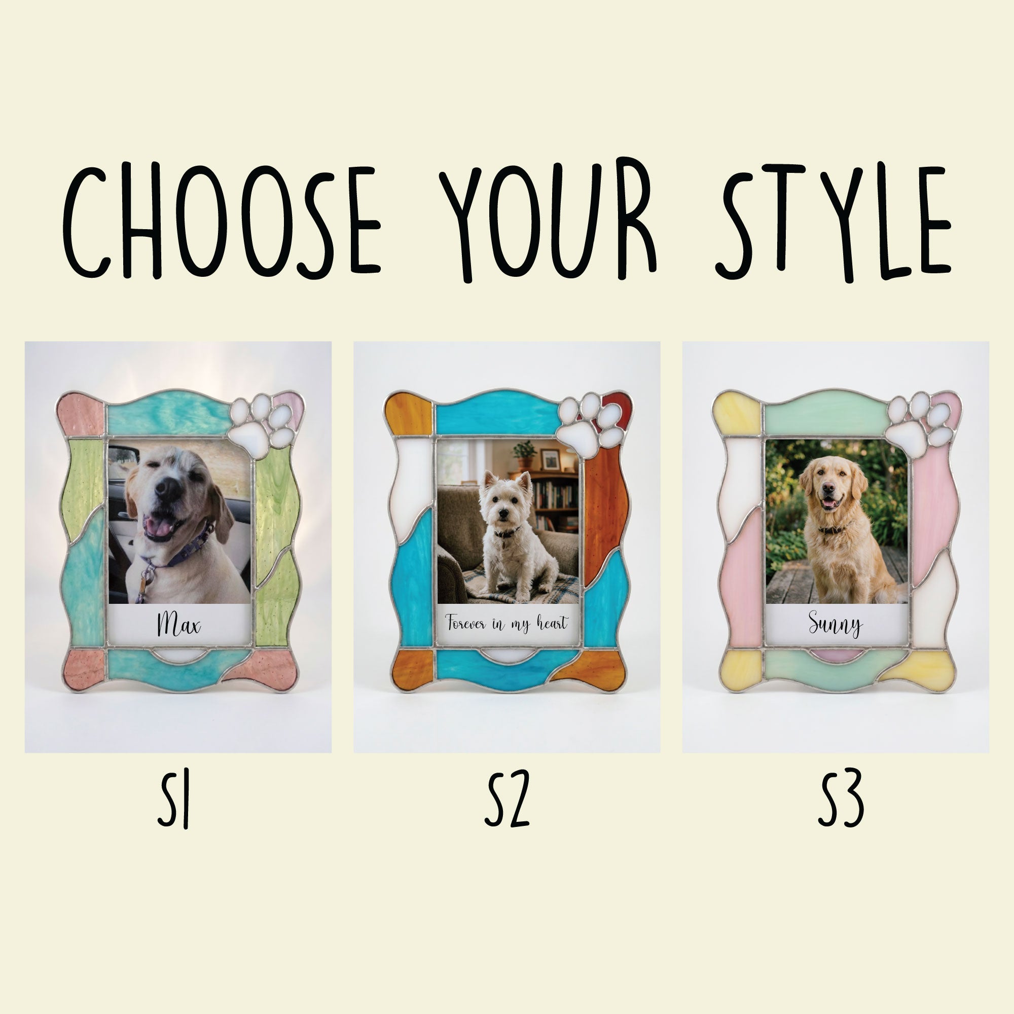 Stained Glass Custom for Pet Photo Frame
