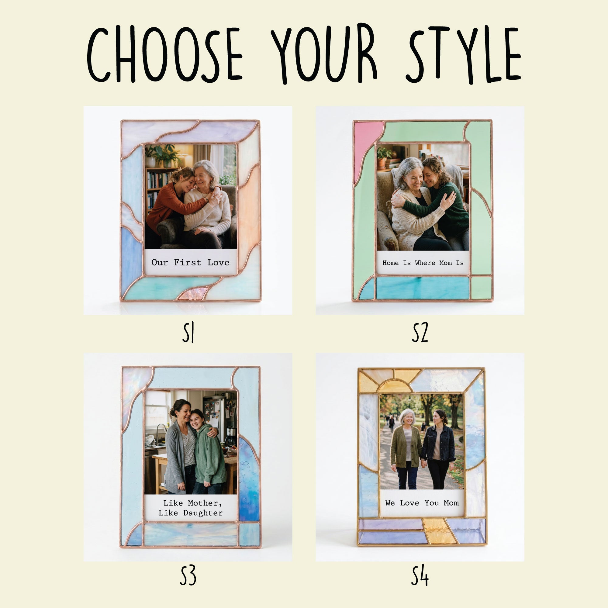 Stained Glass Custom for Mom Photo Frame