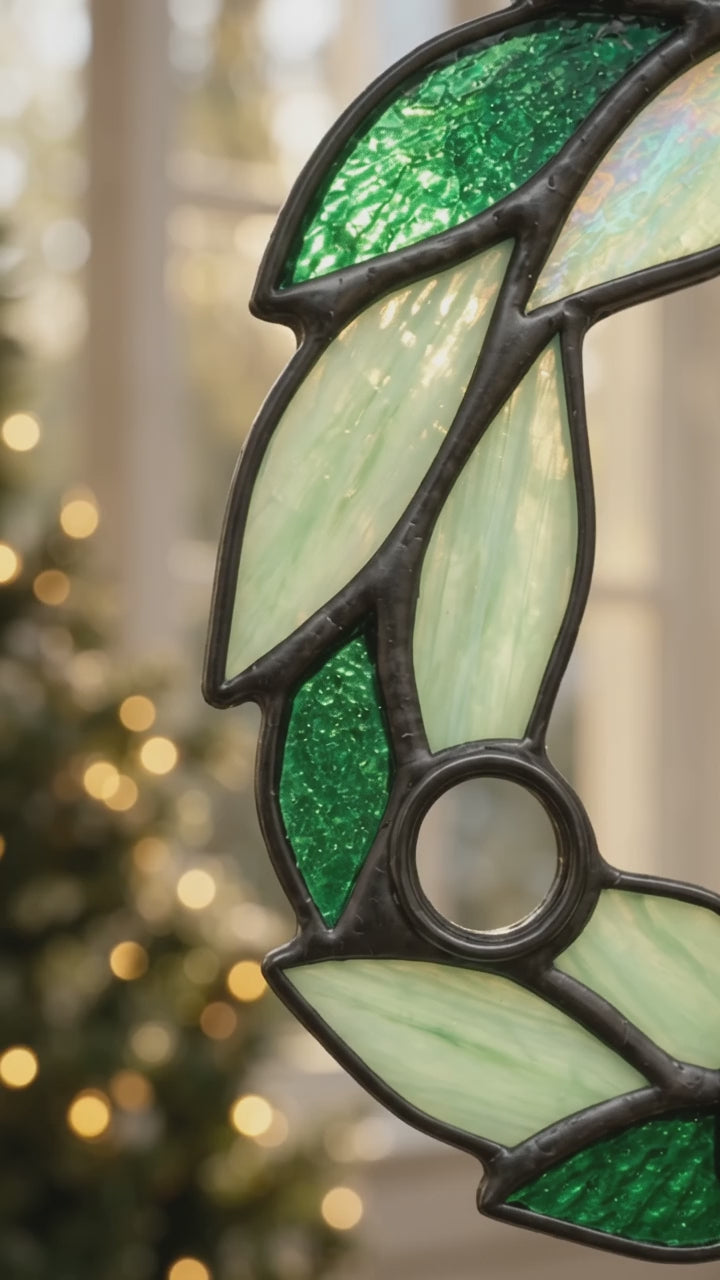 Stained Glass Wreath Ornament
