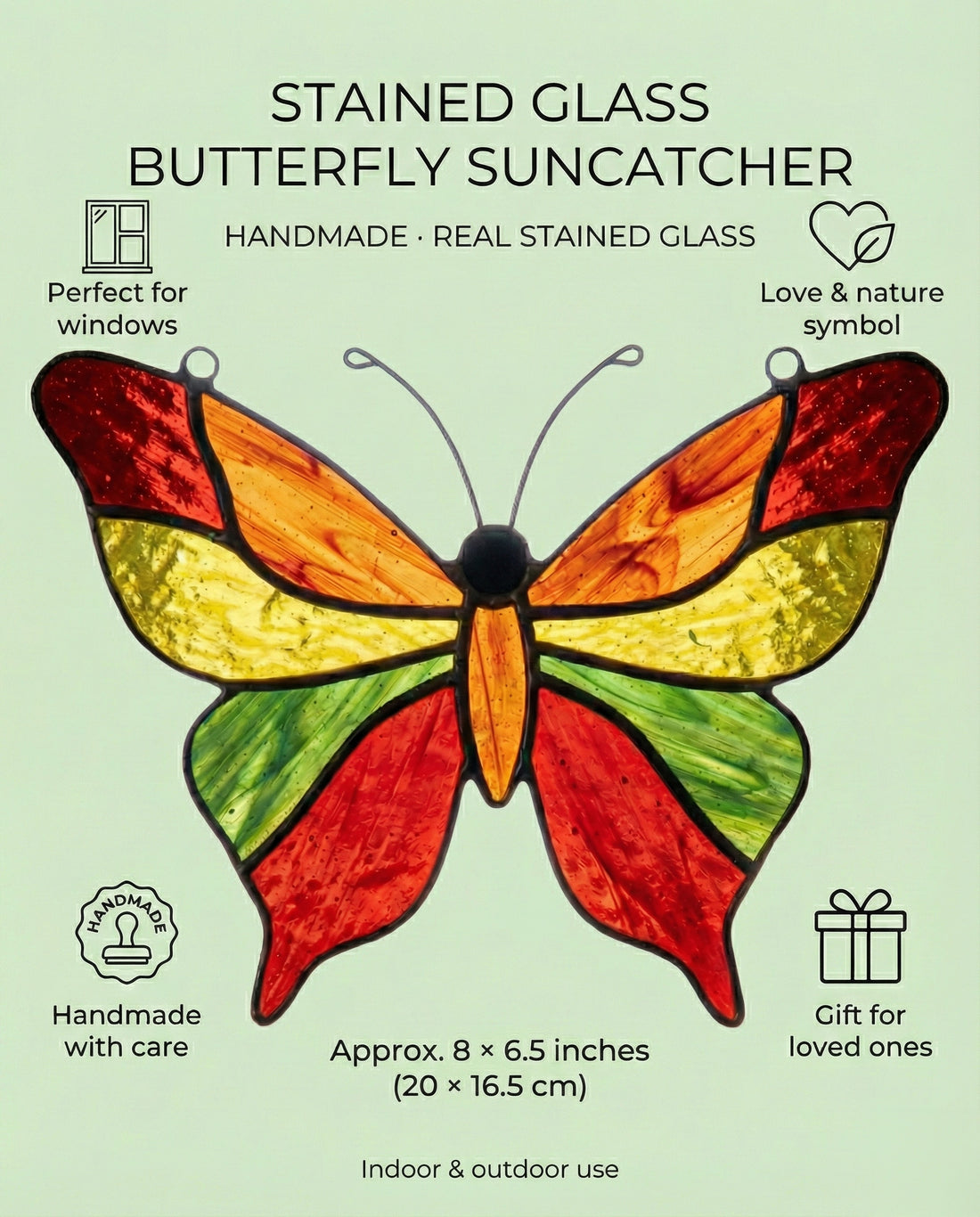 Stained Glass Butterfly 2 Suncatcher