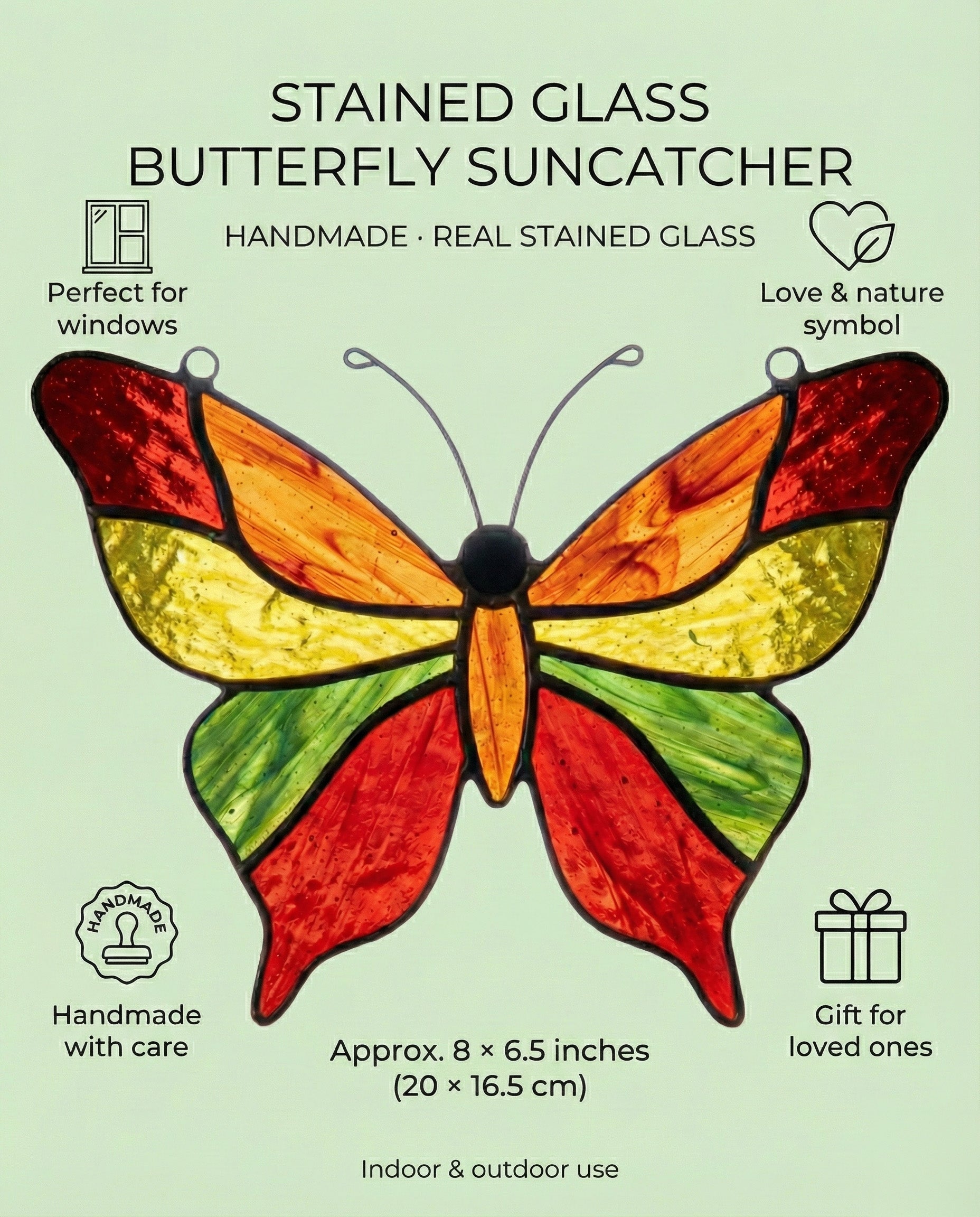 Stained Glass Butterfly 2 Suncatcher