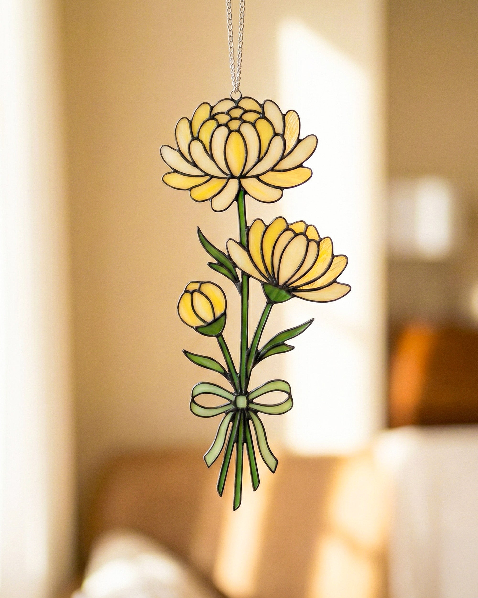 Stained Glass Flower for 12 Month Suncatcher
